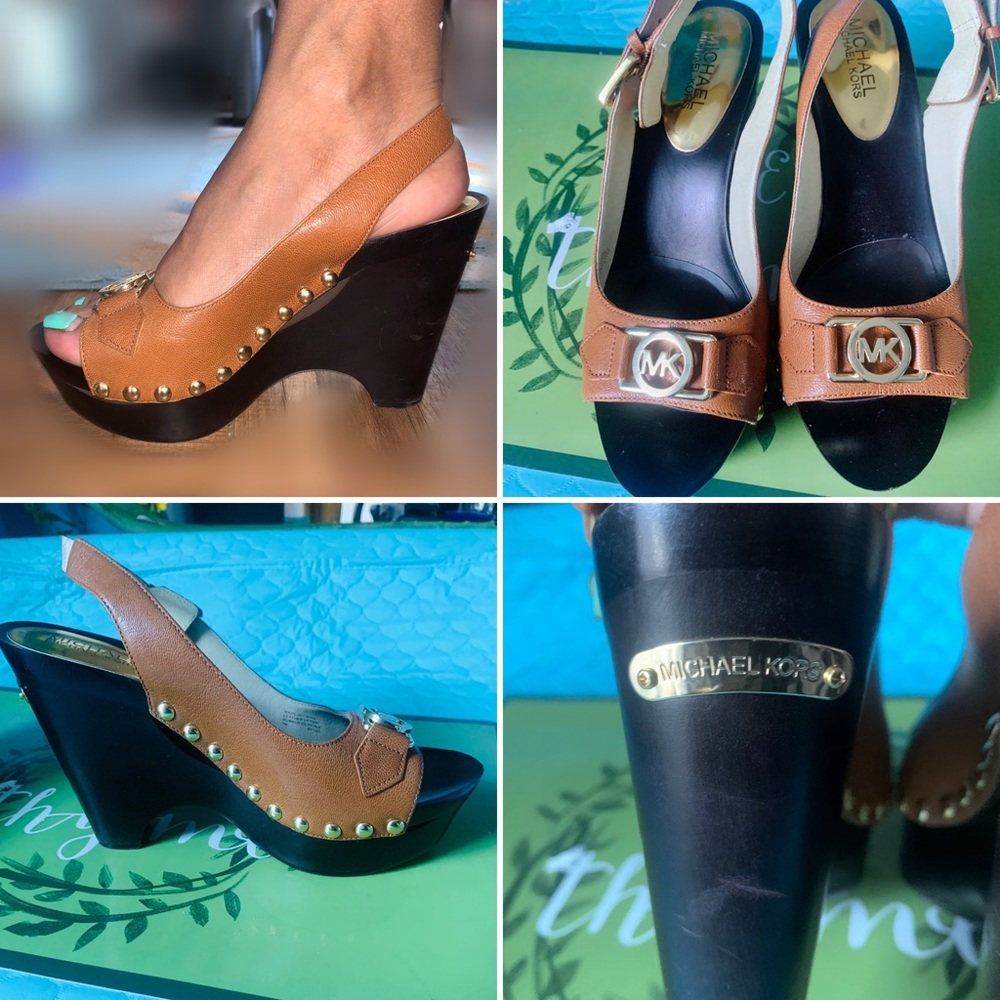 Michael Kors Peep Toe High Heel Wedges